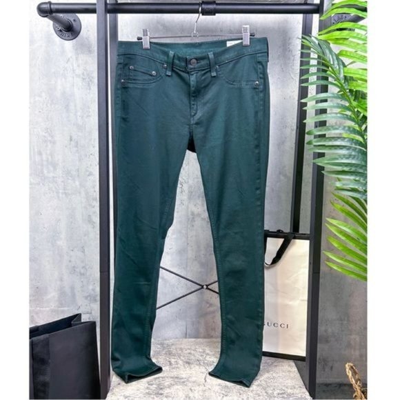 RAG & BONE | The Legging Skinny Leg Stretch Color Jeans in ‘Coated Green Gables’ - Picture 3 of 11
